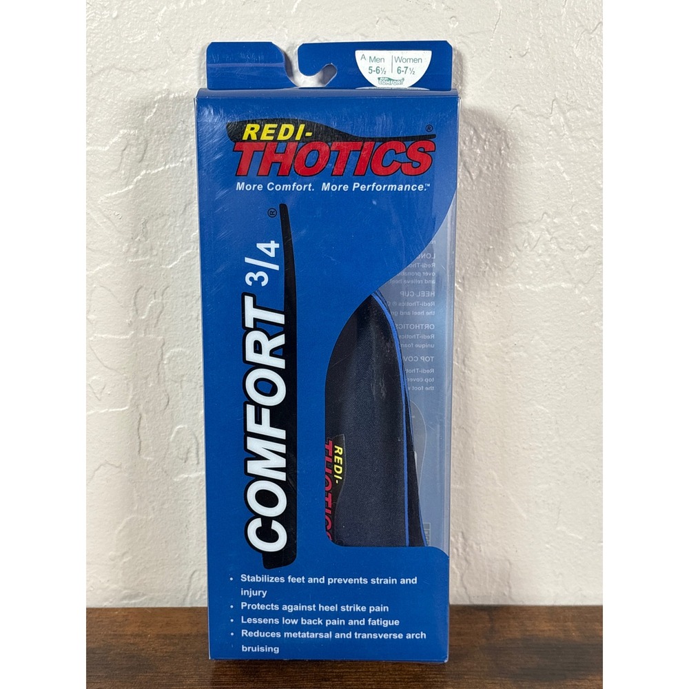 Redi-Thotics Comfort 3/4 Orthotic Insoles Mens 5-6.5 Womens 6-7.5 Size A RT0934A